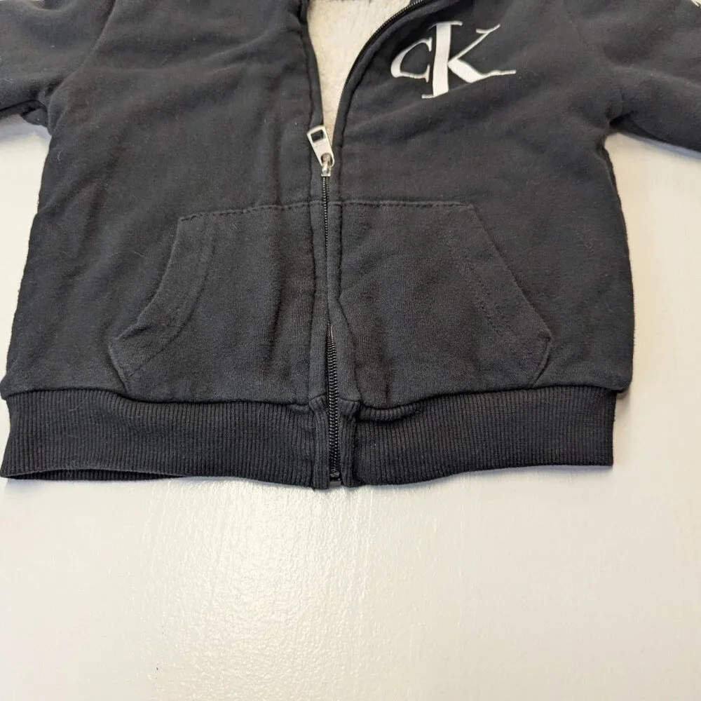 Calvin Klein Size 3T Black Sherpa Lined Jacket